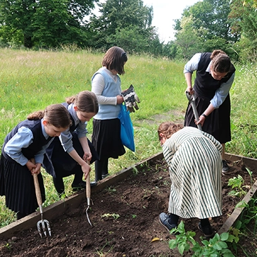 girl planing a garden